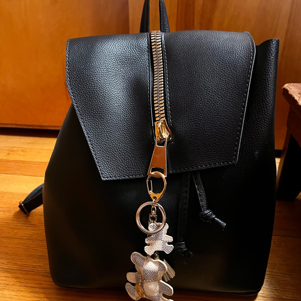 Nasty Gal Black Backpack with Silver Accents
